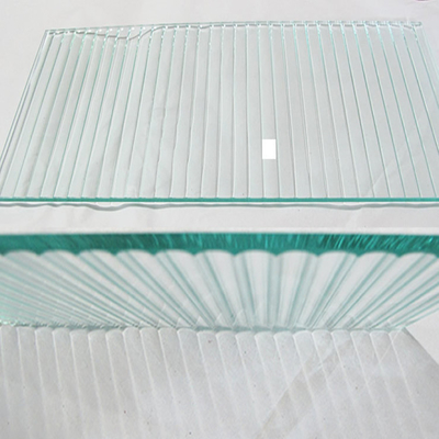 Decorative Tinted Tempered Clear Float Glass Narrow Reeded 2mm For Building